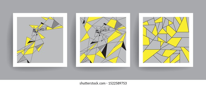 Set of geometric and abstract design cards. Design for tiles, Catalogs, Covers, Posters, Flyers, and Banner Designs.