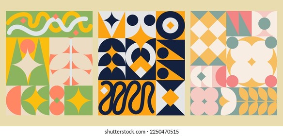 set of geometric abstract illustrations. colorful background vector illustration