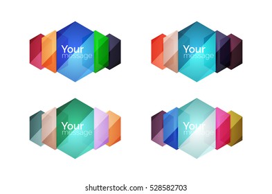Conjunto de banners de infografía geométricos abstractos para su contenido
