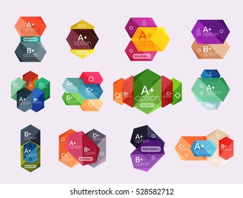 Set of geometric abstract infographic banners for your content