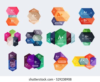 Set of geometric abstract infographic banners for your content