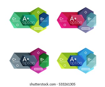 Conjunto de banners de infografía geométricos abstractos para su contenido