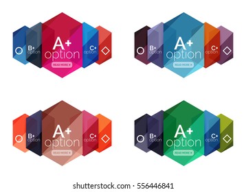Conjunto de banners infográficos abstratos geométricos para seu conteúdo