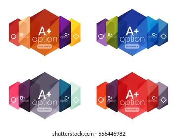 Conjunto de banners de infografía geométricos abstractos para su contenido
