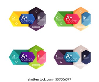 Conjunto de banners de infografía geométricos abstractos para su contenido