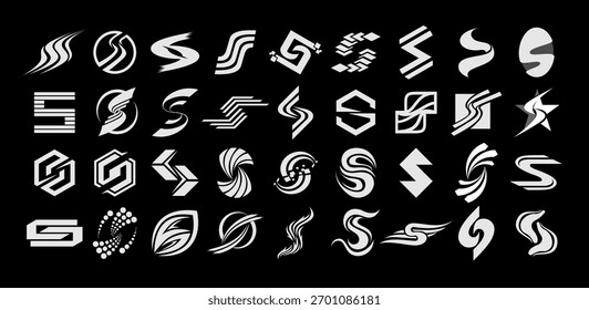 Conjunto de diseño de logotipo de letra abstracta geométrica S