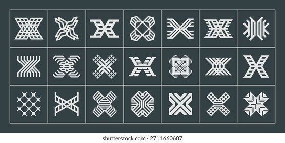 Conjunto de letras geométricas abstratas X logo