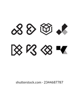 A set of geometric abstract logos.