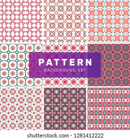 Set of geometric abstract patterns