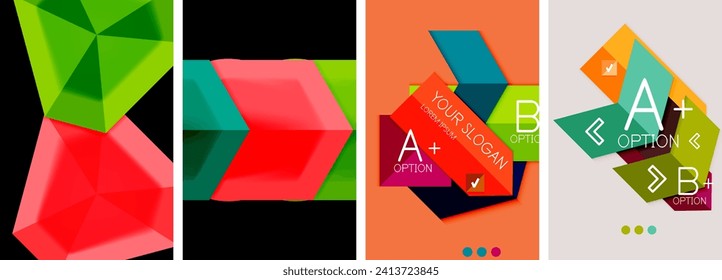 Set of geometric abstract poster backgrounds. Vector illustration For Wallpaper, Banner, Background, Card, Book Illustration, landing page