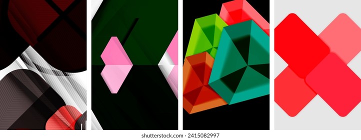 Set of geometric abstract poster backgrounds. Vector illustration For Wallpaper, Banner, Background, Card, Book Illustration, landing page