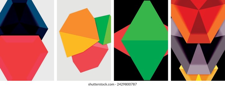 Set of geometric abstract poster backgrounds. Vector illustration For Wallpaper, Banner, Background, Card, Book Illustration, landing page