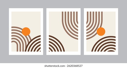 A set of geometric abstract posters simple color .Design for wallpaper, wall decor, background, cover, print, card