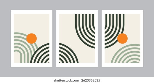 A set of geometric abstract posters simple color .Design for wallpaper, wall decor, background, cover, print, card