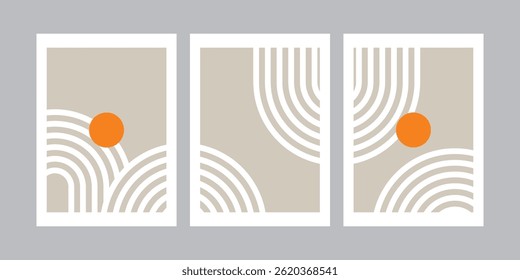 A set of geometric abstract posters simple color .Design for wallpaper, wall decor, background, cover, print, card