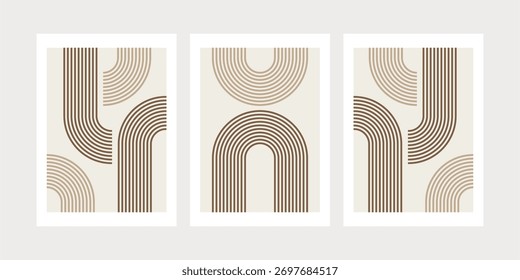 A set of geometric abstract posters simple color .Design for wallpaper, wall decor, background, cover, print, card
