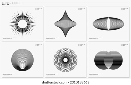 Set of geometric abstract shape line design template. Modern blend line logo.