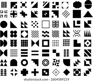 set of geometric abstract shapes