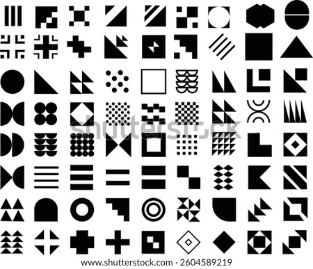 set of geometric abstract shapes