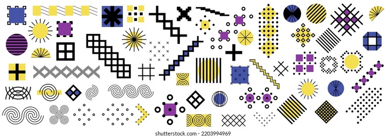 Set of geometric abstract shapes, vector design