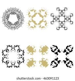 Set of geometric abstract tribal elements line vector pattern. Ornament illustration concept. Modern stylish texture for design, website, background, banner, cards, invitations, covers, placards
