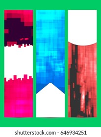 Set geometric abstract web banners design template, vector illustration