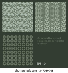 Set of geometric background.  Fragments can be replicated