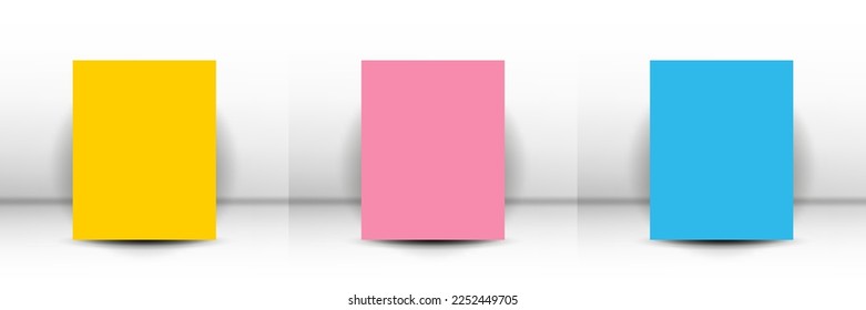 Set geometric background shadows effect in blank space design vector template