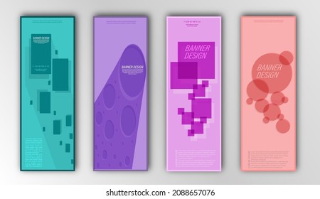 Set of geometric backgrounds for banners, textures, textiles, cards, wallpapers and creative designs. Flat style.