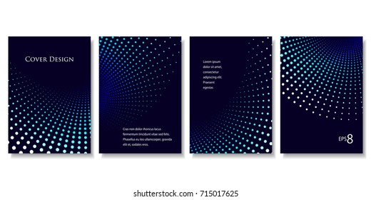 Set of Geometric Backgrounds in Blue Tones. Modern Vector Illustration without Transparency. 