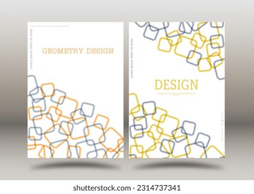 A set of geometric backgrounds. Layout of the cover, poster, banner, poster with squares. A template for interior design, creative design and creative ideas