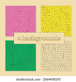 Reihe von geometrischen Hintergründen im Retro-Rhythmus	