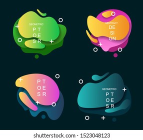 Set of geometric badges and plastic shapes. Minimalistic design.