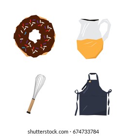 Set of geometric bakery icons, Vector illustration