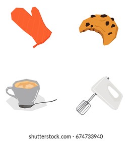 Set of geometric bakery icons, Vector illustration