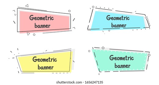 Set of geometric banner background.