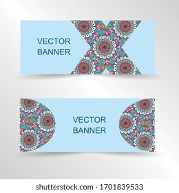Set of geometric banner, website banner template design. Landing page design for promotion banner, advertising. Easy to use and customize. Vector Illustration