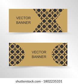 Set of geometric banner, website banner template design. Landing page design , promotion banner , advertising. Easy to use and customize. Vector Illustration