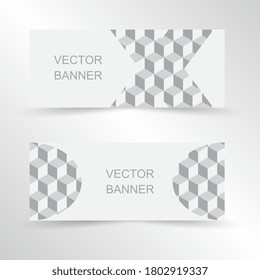 Set of geometric banner, website banner template design. Landing page design , promotion banner , advertising. Easy to use and customize. Vector Illustration