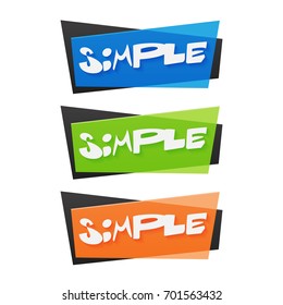 Set geometric banners. Simple text label or banner or card.