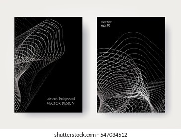 Set geometric black and white background. Universal template for covers, flyers, banners, posters and placards, presentations, books. Business card. EPS10 vector illustration A4 Size 