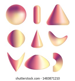 set of geometric blocks of different shapes and contrast colors