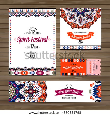 set geometric boho colorful flyers vector stock vector royalty free colorful flyers