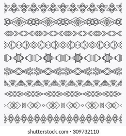 Set of geometric borders, brushes