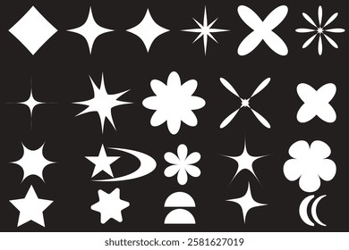 Set of geometric brutalism shapes.Abstract geometric brutalist elements. New modern elements swiss style, minimalist design. Vector illustration