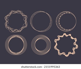 Set of geometric circle border frames