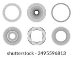 Set of Geometric circle drawing decorative pattern spirograph. vector illustration