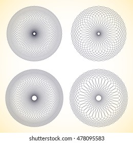 Set of geometric circle elements