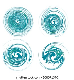 Set of geometric circle figures on white background. Vector illustration