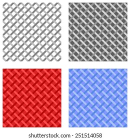 Set of geometric colored patterns. Seamless textures